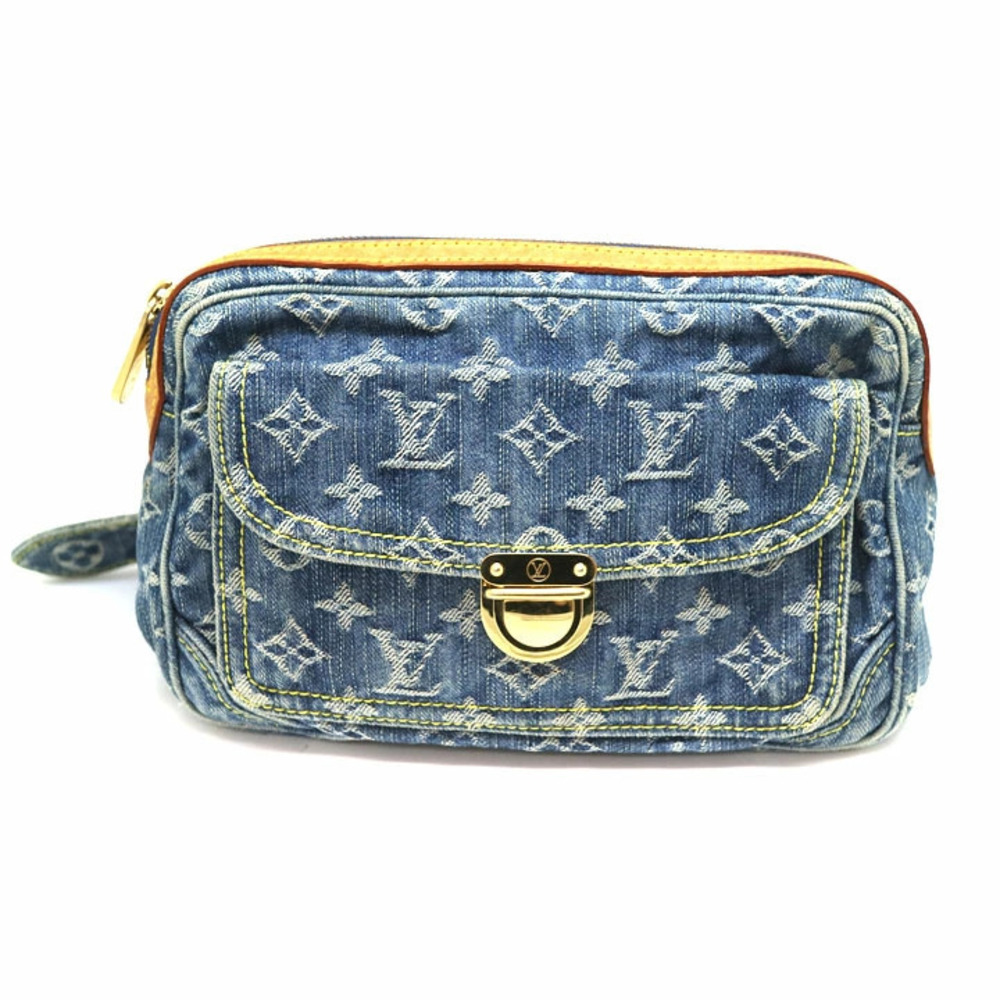 LOUIS VUITTON Bumbag Body Bum Crossbody Belt Bag Denim Blue LV - Picture 2 of 6